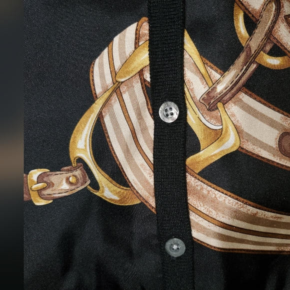 Petite Lauren Ralph Lauren Equestrian Silk & Cashmere Cardigan Sz P/P - Picture 5 of 6